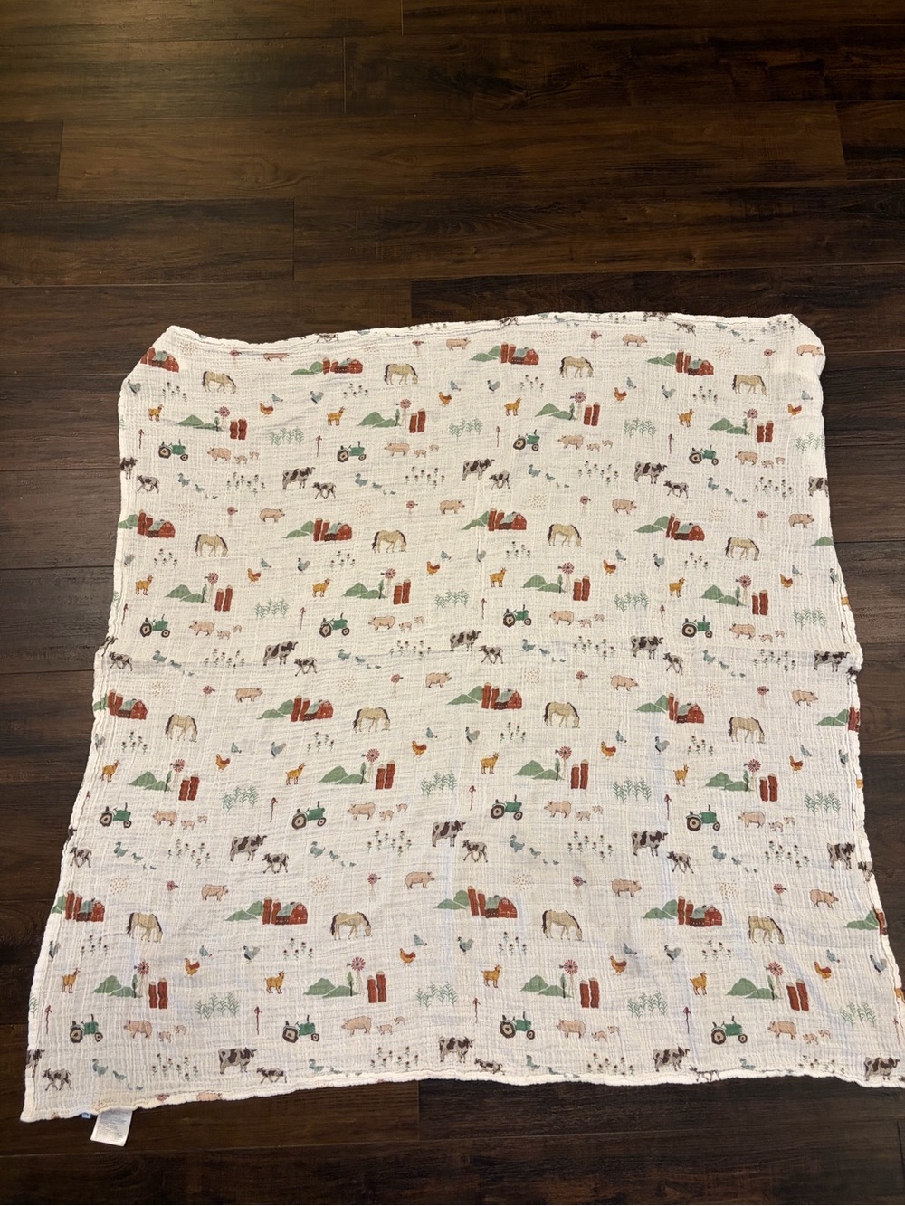 Little Unicorn Farm Print Cotton Muslin Swaddle Barn Tractor Horse